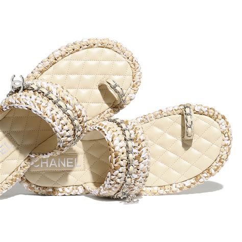 chanel raffia slides|raffia sandals.